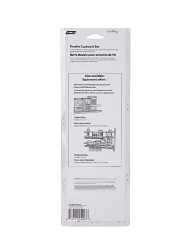 Camco Rv Cupboard Double Bar | Adjustable Spring-Loaded Tension Bars Compress And Extend In Size From 10 To 17-Inches | White (44093) #TOP5