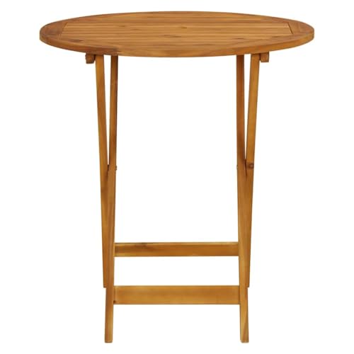Table de Jardin Pliante en Bois d'Acacia Ø 70 cm pour Balcon - 5