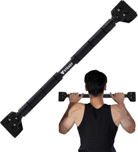 STEADY �����o�[�y�ȒP�ݒu/�ω׏d150kg/�H��s�v�̃����^�b�`�z�Ԃ牺���茒�N�� �����_ �����} �h�A�W�� �`���j���O�o�[ ���� �w�� pull up r ������� ������ �؃g���O�b�Y ���� ST124 �u���b�N