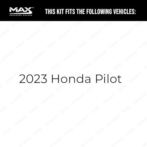 Image of Max Advanced Brakes Rear Brake Kit Compatible With 2023 Honda Pilot Replacement Geomet Coated OE Disc Brake Rotors and Ceramic Brake Pads