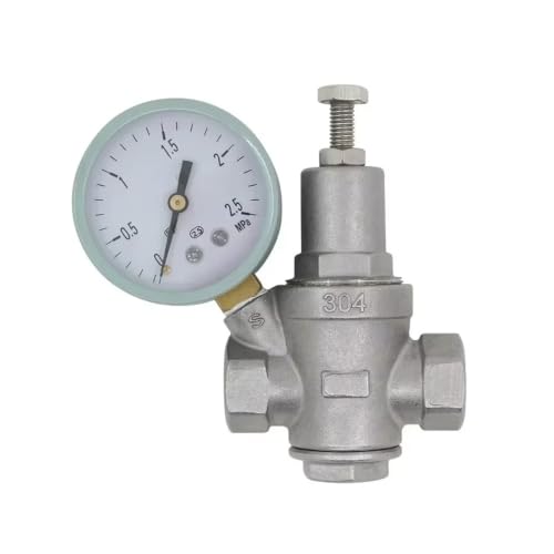 Réducteur de pression d'eau DN32 en acier inoxydable 304 avec manomètre réglable