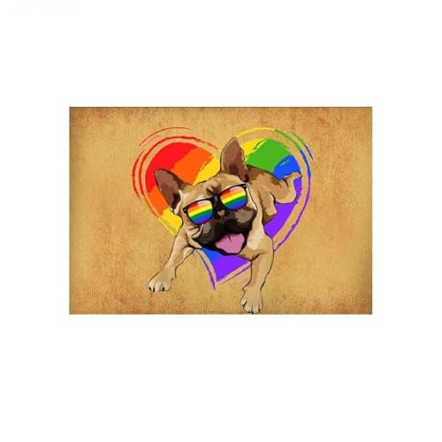 ���փ}�b�g LGBT - �t�����`�v���C�h ���킢���Q�C�v���C�h�f�R���[�V���� 50×80cm doormat LGBT - Frenchie Pride Cute Gay Pride Decor
