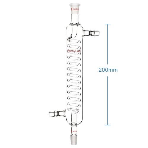 stonylab Graham Kondensator, Kühler aus Borosilikatglas mit 14/20-Anschluss 200 mm Mantellänge Laborglas-Kühler