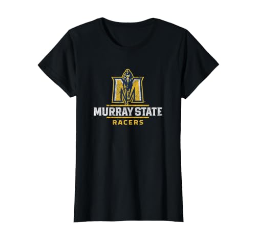 Murray State University Racers Distressed Primary T-Shirt, Women, Black, X-Large