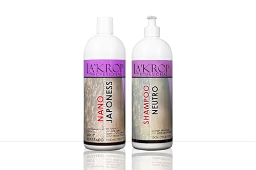 LA'KROP NANO JAPONES - HAIR STRAIGHTENER - KERATIN HAIR TREATMENT - KERATINA PERMANENTE - KERATINA PARA ALISAR CABELLO (2, 1 LITRO KIT)