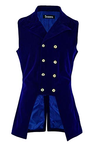 Darkrock Men's Double Breasted Governor Vest Waistcoat VTG Brocade Gothic Steampunk Victorian Suit Vest2