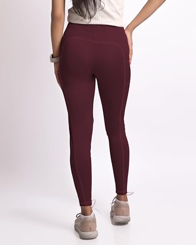 Image of Mehrang Women's Gym Wear Tights | Track Pants with Mesh Insert & Side Pockets : Ideal for Active Wear, Yoga & Workout | Stretchable Gym Pants for Women & Tights for Women