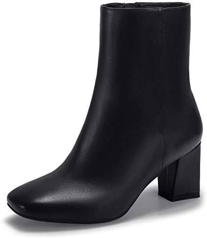IDIFU Women's Aliza Fashion Square Toe Short Boots Side Zipper Lo...