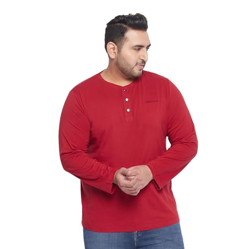 Image of Bigbanana Plus Size Men's Regular Fit Solid Henley Tshirt