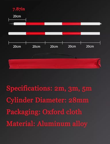 Pértiga de prisma ajustable de aluminio para topografía y estación total 8