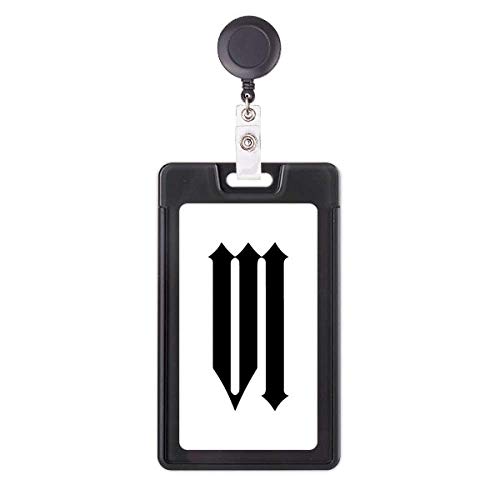 Porte-badge rétractable noir avec chiffres romains Six pour carte d'identité