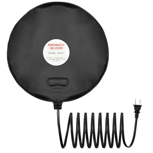 WEIYOONS - Bird Bath Heater 60w Fountain Deicer Pond De Icer with Thermostatic Controller for Outdoor in Winter Birdbath Chicken Duck Poultry Dog Livestock Animals Waterer Farm Trough 9.45-inch diameter