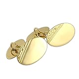 9ct Gold Engraved Oval Cufflinks
