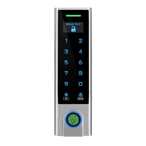 Iyalezirk Teclado con Tarjeta RFID, Acceso Por Huella Dactilar, Cerradura Inteligente WiFi, Control Remoto Wifi Impermeable para Seguridad Doméstica A