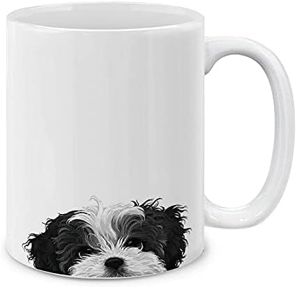 MUGBREW Black White Shih Tzu Ceramic Coffee Mug Tea Cup, 11 OZ - Image 2
