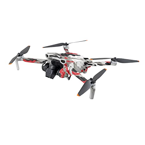 Image of MightySkins Carbon Fiber Skin Compatible with DJI Mini 3 - Red Camo | Protective, Durable Textured Carbon Fiber Finish | Easy to Apply | Made in The USA