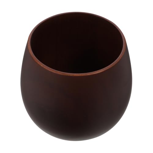 Cabilock 1pc Wooden Sake Cup Multipurpose Tea Serving Water Cup Deep Brown Color for Home Office Coffee Shop Restaurant Use Sturdy Craftsmanship for Long Term Enjoyment