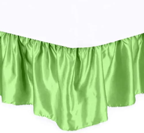 Falda de cama de satén verde oliva Queen para dormitorios de diseño zen 2