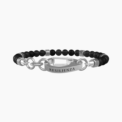 KIDULT - Bracciale in acciaio 316L e agata nera |