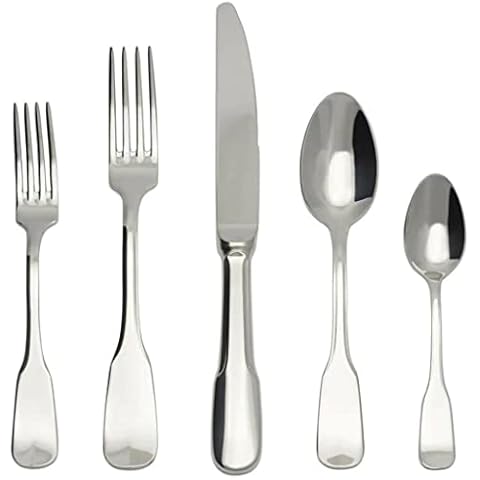 Degrenne | Luxury French Coffee and Dessert Flatware Set | Lutece Mirror Collection | 5pcs Cover