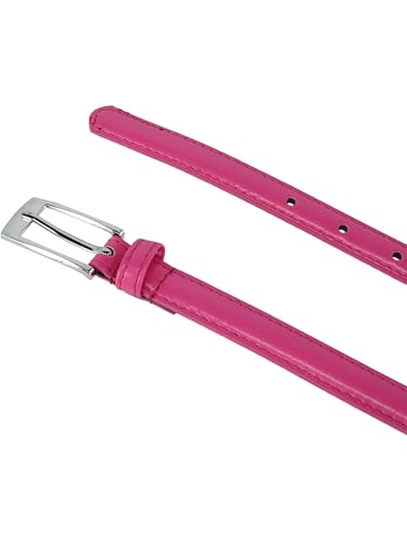 CTM Women's Skinny 3/4 Inch Leather Dress Belt4
