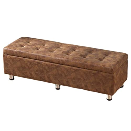 KHLMSRXJ Reposapiés, Banco otomano de Almacenamiento, Asiento Multifuncional, Cofre tapizado con tecnología de mechones, Taburete de Almacenamiento de Tela, Taburete Rectangular, Taburete p