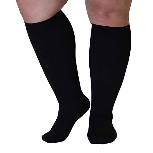 Chaussettes de compression professionnelles 23-32 mm Hg Bas de compression pour hommes et femmes, chaussettes de compression de grande taille pour veines variques, Gonflement des jambes