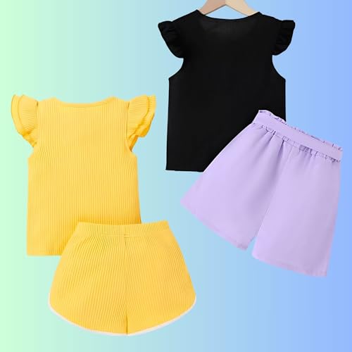 Image of 4YOU DRESSES Beautiful Cotton Blend Fabric Top and Shorts For Girls(Pack Of 2)