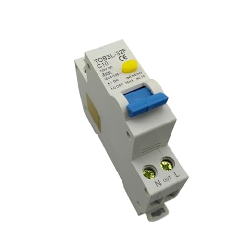 RCBO 10A 1P+N disyuntor de corriente residual de 18mm para carril DIN