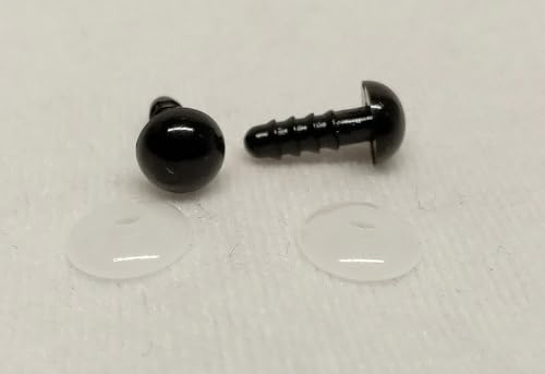 Sassy Bears 7.5mm Black Safety Eyes (10 Pairs) for Bears Dolls Puppets Crafts