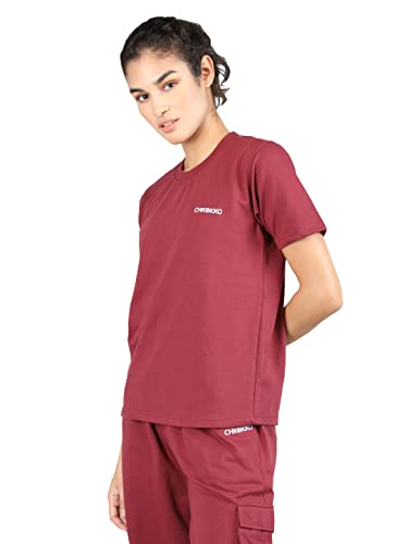 Image of CHKOKKO Women's Terry Cotton Loose Fit Half Sleeve Casual Style T-Shirt