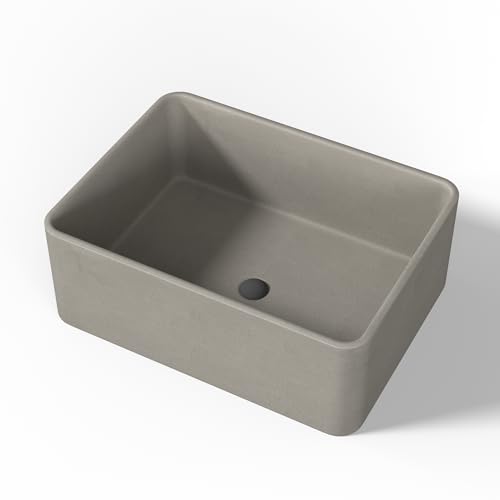 Bathroom Vessel Sinks Concrete Vessel Sink Rectangular 16'x12' Small Bathroom Sink Above Counter...