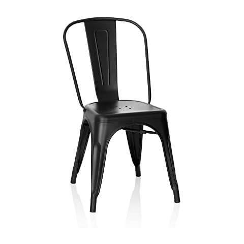 Silla de Bistro VANTAGGIO Brush Metal Mate Negra Cover
