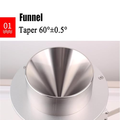 Tester gęstości objętościowej i przyrząd do pomiaru kąta kurzu, lejek 60° o średnicy rozładowania 5 mm, stal nierdzewna do użytku laboratoryjnego