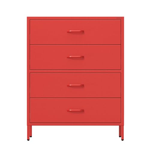 Jan Nowak Commode Métal 4 Tiroirs – Meuble de Rangement Industriel pour Chambre et Salon 80 x...