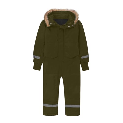 One Piece Snowsuits for Kids Boys Girls Ski Suit with Fur Hood Windproof Thick Winter Overalls Warm Thermal Snow Suit2