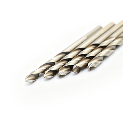 Image of TEMO 5 pc 3 /16 Inch M35 Stepped Point Jobber Drill Bit, Easy Boost Twist Drill Bit Set for Acrylic Metal, Steel, Wood, Plastic