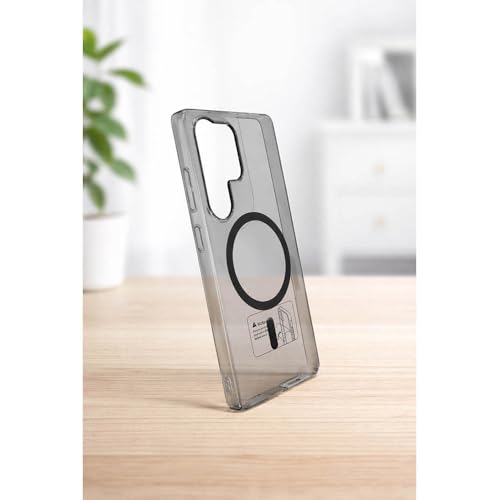 Image of amazon basics Slim PC Magnetic Case | Ultra Lightweight Paper Series Frosted Back Cover with Magnatic Ring Support & Camera Protection for Samsung Galaxy S25 Ultra 5G (Grey)