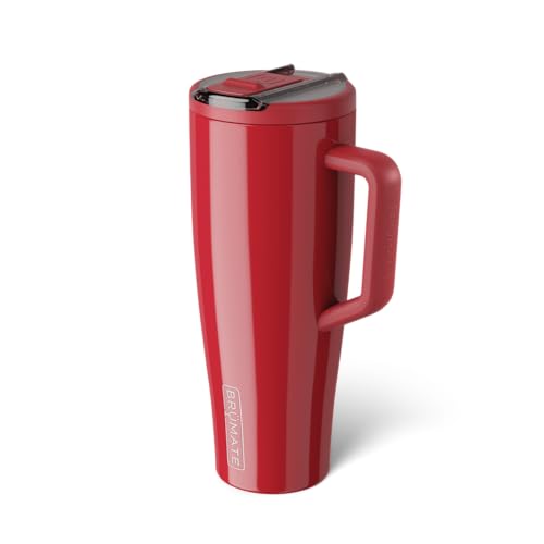 Image of BruMate Era Flip 40oz Tumbler with 100% Leakproof Covered Straw Lid | Hygienic Covered Straw | Insulated Stainless Steel Water Bottle with Handle | Cup Holder Friendly | BPA-Free (Maraschino)