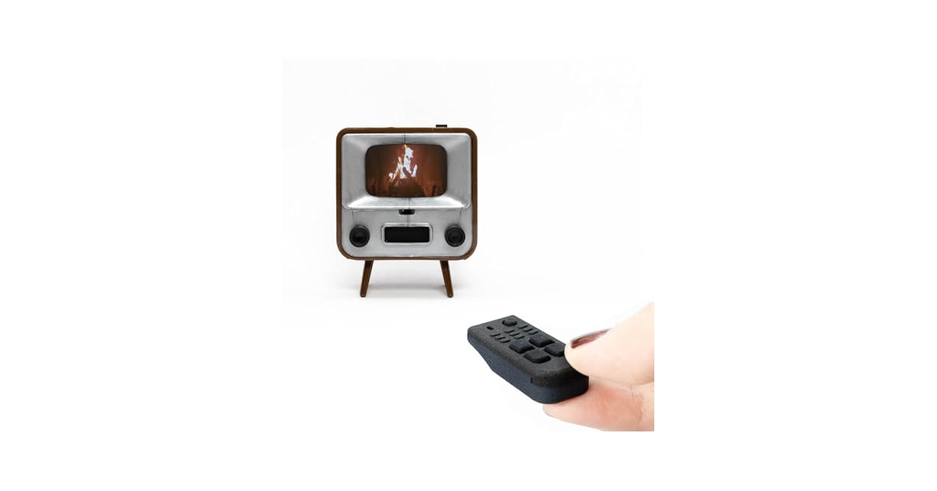TinyTV 2 ブラウン ミニチュアテレビ リモコン付き 新品・箱難あり Amazon | TinyTV 2 - ロータリーノブ付きポータブルレトロテレビ
