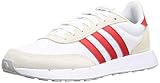 Normale Passform adidas Herren Run 60s 2.0 Road Running Shoe, Cloud White/Vivid Red/Orbit Grey, 42 EU