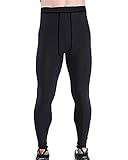 Hombres Compresión Leggings Base Capa De Correr Polainas Apretadas Larga Deportes Pantalones Negro S