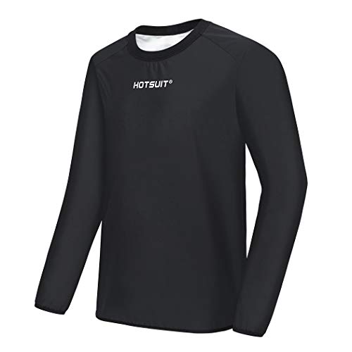 HOTSUIT Men Sauna Suit Sweat Jacket Gym Weight Loss Workout Jacket, Black, M