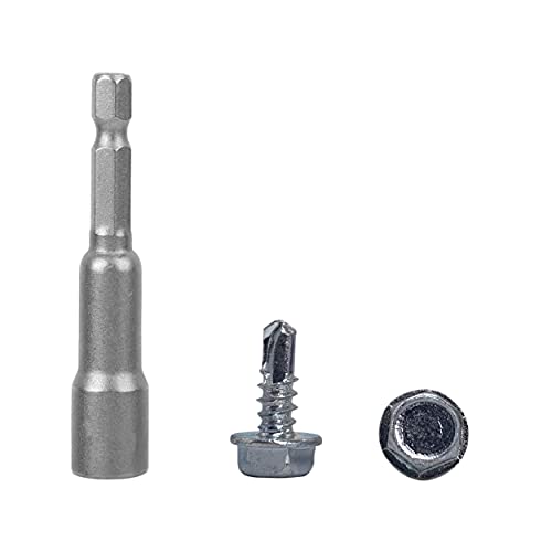 Lot de 100 vis autoforeuses DIN 7504K en acier zingué 4,8 x 13 mm pour tôle - Vis à tôle auto-foreuse à tête hexagonale - Vis auto-taraudeuses (100, 4,8 x 13 mm)