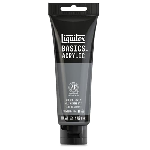 Liquitex BASICS Acrylic Paint, 118ml (4-oz) Tube, Neutral Gray Value 5