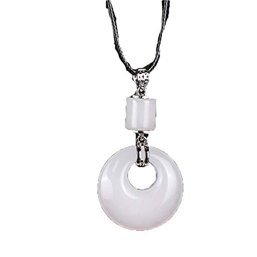 Collier jade blanc véritable Hetian boucle de sécurité argent 925, votre élégance au quotidien
