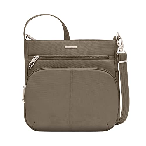 Travelon Sac à bandoulière classique N/S antivol pour femme, muscade, 12.5 x 12 x 4, Sac à bandoulière classique antivol Cover