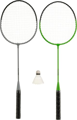 Outtec® Badminton Set – 2 Badminton Schläger mit Eva Federball, 2-teilige Konstruktion, für Outdoor Spiele, Federball Set mit Nylonbespannung 16-18 lbs, für Freizeit und Sport Outtec® Badminton Set – 2 Badminton Schläger mit Eva Federball, 2-teilige Konstruktion, für Outdoor Spiele, Federball Set mit Nylonbespannung 16-18 lbs, für Freizeit und Sport
