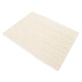 San-Luna キッチンマット バスマット 45cm × 60cm【 コットンリッジ 】綿100% 洗える 日本製 滑り止め おしゃれ かわいい 綿 コットン アイボリー 足元 足下 マット 45 60