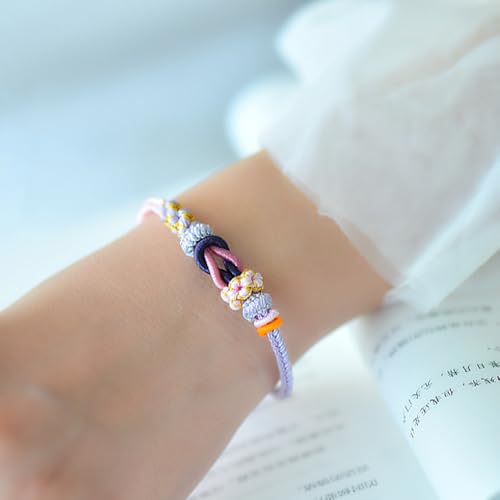LIU JUN Granddaughter Bracelet, Granddaughter Bracelet From Grandma A Link That Can Never Be Undone Peach Blossom Knot Bracelet Adjustable Braided Forever Gift Jewelry2
